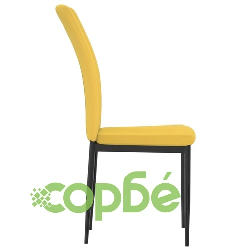 Трапезни столове, 2 бр, горчица, кадифе ➤ топ цена ➤ sorbe.bg