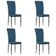 Трапезни столове, 4 бр, сини, кадифе