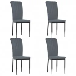 Трапезни столове, 4 бр, тъмносиви, кадифе