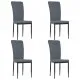 Трапезни столове, 4 бр, тъмносиви, кадифе