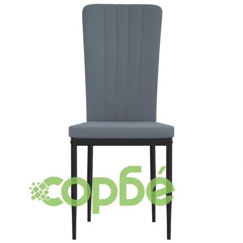 Трапезни столове, 4 бр, тъмносиви, кадифе ➤ топ цена ➤ sorbe.bg