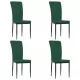 Трапезни столове, 4 бр, тъмнозелени, кадифе
