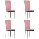 Трапезни столове, 4 бр, розови, кадифе