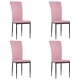 Трапезни столове, 4 бр, розови, кадифе