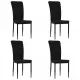 Трапезни столове, 4 бр, черни, кадифе