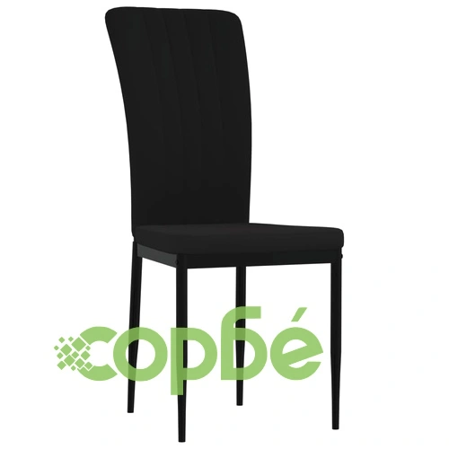 Трапезни столове, 4 бр, черни, кадифе ➤ топ цена ➤ sorbe.bg