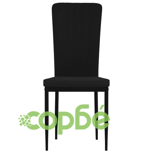 Трапезни столове, 4 бр, черни, кадифе ➤ топ цена ➤ sorbe.bg