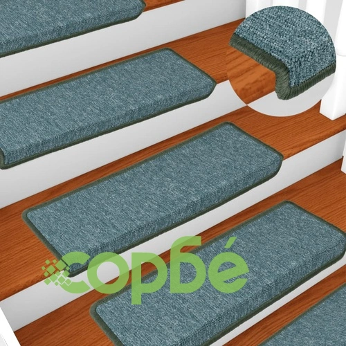 Изтривалки за стълби 15 бр. 65x21x4 см, тъмнозелени, правоъгълни, кант ➤ топ цена ➤ sorbe.bg