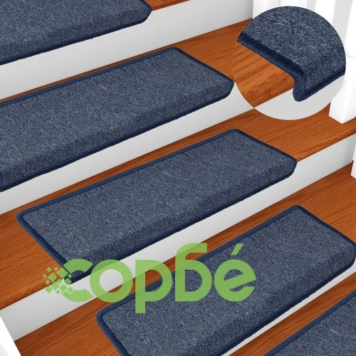 Изтривалки за стълби 15 бр. 65x21x4 см, тъмносиви и сини, правоъгълни, кант ➤ топ цена ➤ sorbe.bg