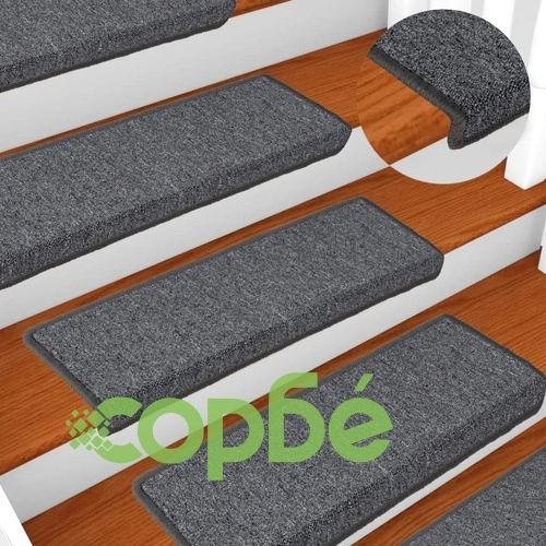 Изтривалки за стълби 15 бр. 65x21x4 см, тъмносиви, правоъгълни, кант ➤ топ цена ➤ sorbe.bg