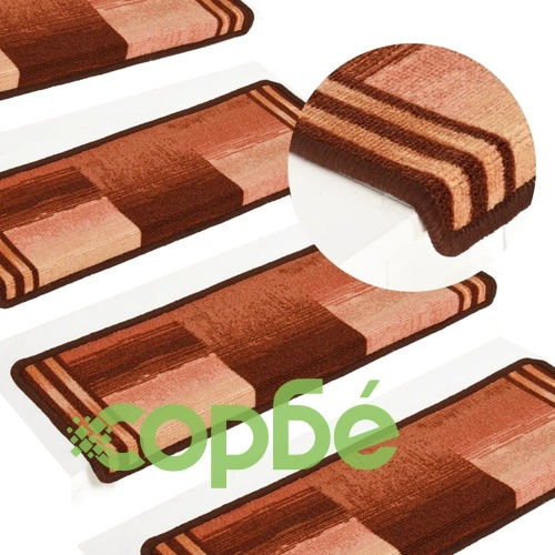 Самозалепващи стелки за стъпала, 15 бр, 65x21x4 см, кафяви ➤ топ цена ➤ sorbe.bg