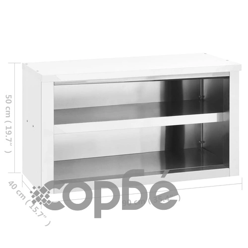 Кухненски стенен шкаф, 90x40x50 см, неръждаема стомана ➤ топ цена ➤ sorbe.bg