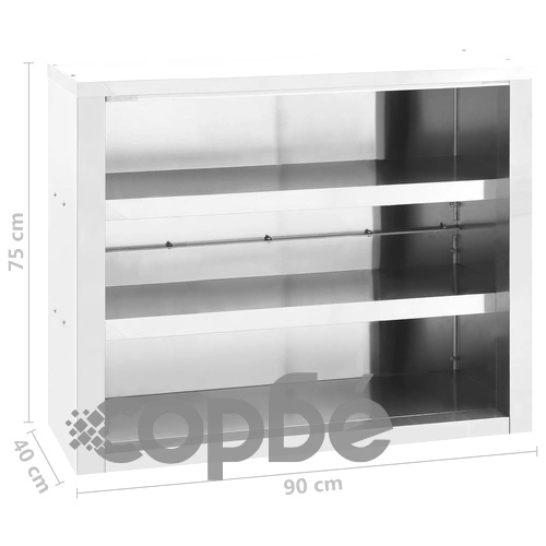 Кухненски стенен шкаф, 90x40x75 см, неръждаема стомана ➤ топ цена ➤ sorbe.bg