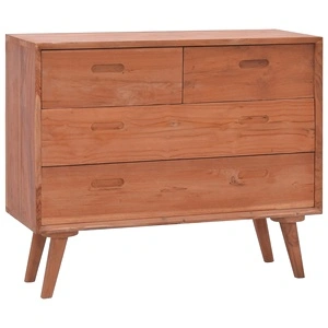 Шкаф с чекмеджета, 90x35x75 см, тиково дърво масив