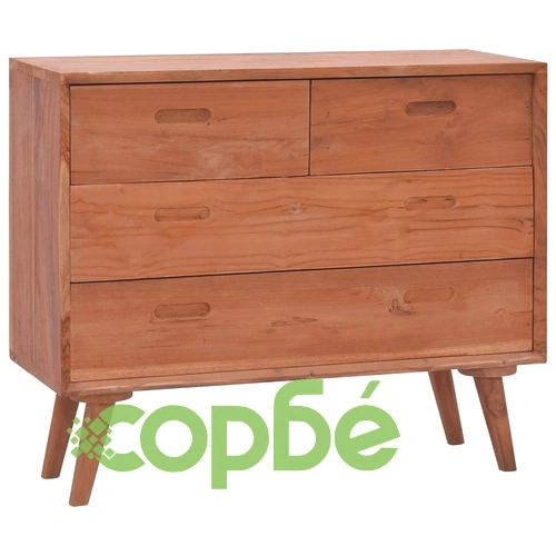 Шкаф с чекмеджета, 90x35x75 см, тиково дърво масив ➤ топ цена ➤ sorbe.bg