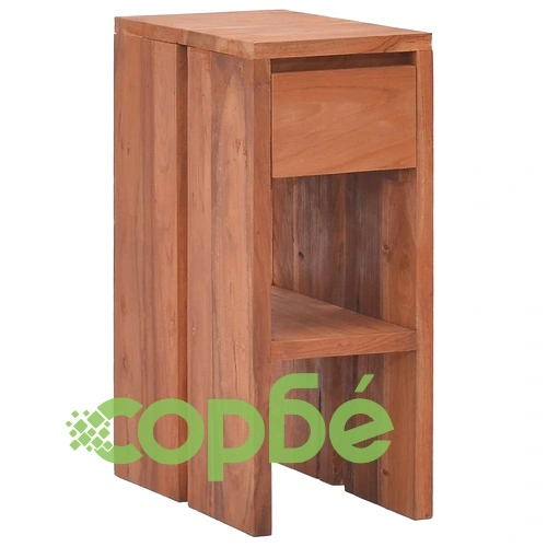 Нощно шкафче, 20x35x50 см, тиково дърво масив ➤ топ цена ➤ sorbe.bg