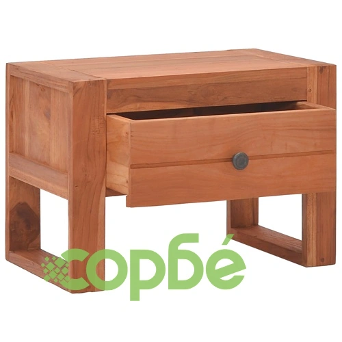 Нощен шкаф, 50x30x35 см, тиково дърво масив ➤ топ цена ➤ sorbe.bg