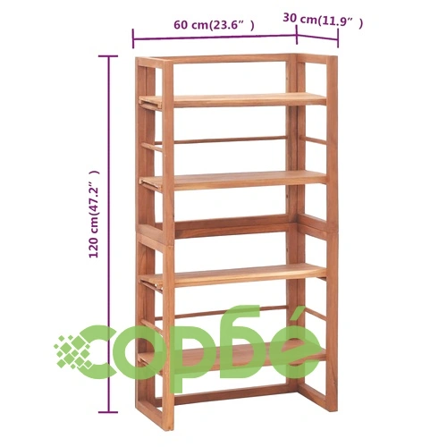 Стелаж, 60x30x120 см, тиково дърво масив ➤ топ цена ➤ sorbe.bg