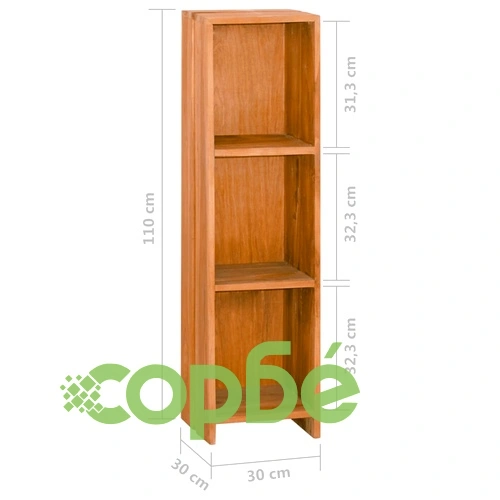 Етажерка за книги, 30x30x110 cм, тиково дърво масив ➤ топ цена ➤ sorbe.bg