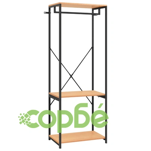 Гардероб, черно и дъб, 60x40x167 см, метал и ПДЧ ➤ топ цена ➤ sorbe.bg