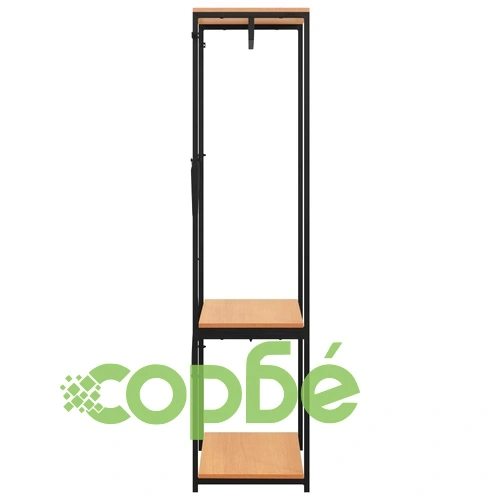 Гардероб, черно и дъб, 60x40x167 см, метал и ПДЧ ➤ топ цена ➤ sorbe.bg