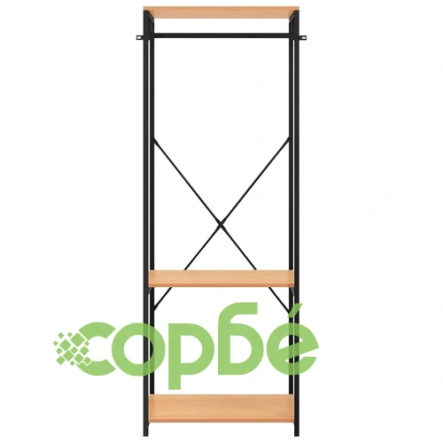 Гардероб, черно и дъб, 60x40x167 см, метал и ПДЧ ➤ топ цена ➤ sorbe.bg