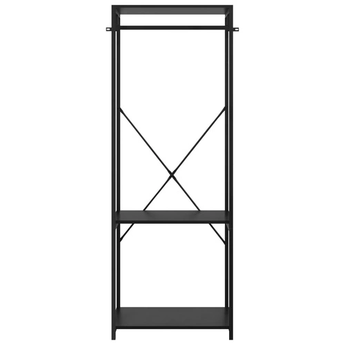 Гардероб, черен, 60x40x167 см, метал и ПДЧ ➤ топ цена ➤ sorbe.bg