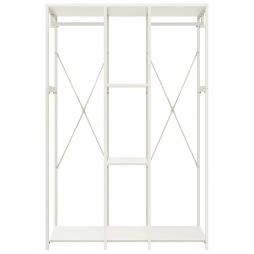 Гардероб, бял, 110x40x167 см, метал и ПДЧ ➤ топ цена ➤ sorbe.bg