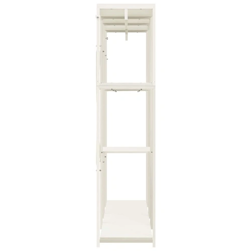 Гардероб, бял, 110x40x167 см, метал и ПДЧ ➤ топ цена ➤ sorbe.bg