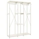 Гардероб, бял, 110x40x167 см, метал и ПДЧ