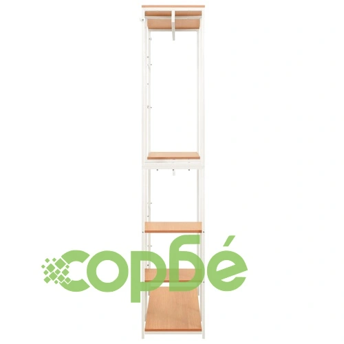 Гардероб, бяло и дъб, 90x40x213 см, метал и ПДЧ ➤ топ цена ➤ sorbe.bg