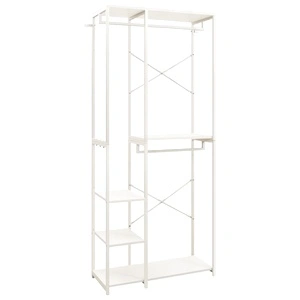 Гардероб, бял, 90x40x213 см, метал и ПДЧ