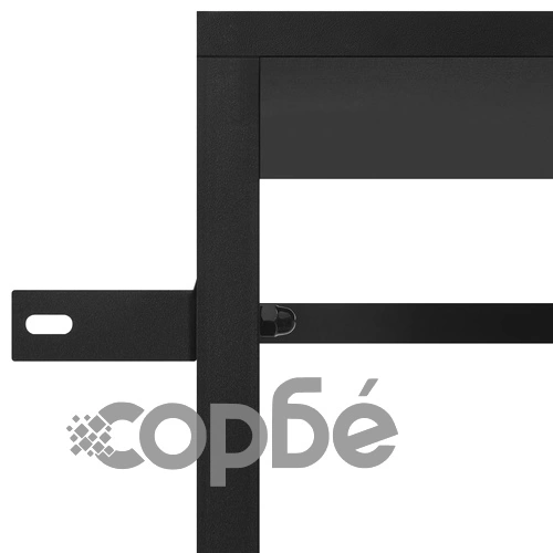 Гардероб, черен, 60x40x213 см, метал и ПДЧ ➤ топ цена ➤ sorbe.bg