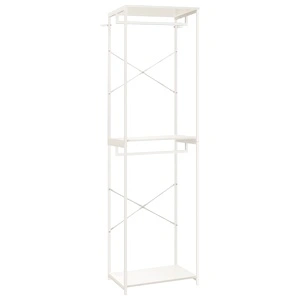 Гардероб, бяло, 60x40x213 см, метал и ПДЧ