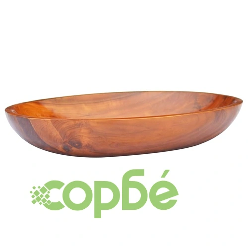 L Мивка, тиково дърво масив, 60x40x10 см ➤ топ цена ➤ sorbe.bg