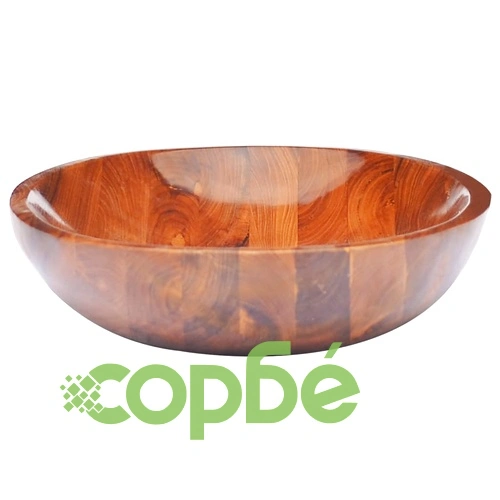 L Мивка, тиково дърво масив, 60x40x10 см ➤ топ цена ➤ sorbe.bg