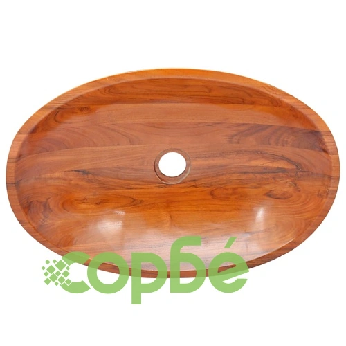 L Мивка, тиково дърво масив, 60x40x10 см ➤ топ цена ➤ sorbe.bg