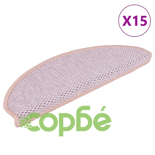 Самозалепващи стелки за стълби сизал 15 бр 56x17x3 см розово ➤ топ цена ➤ sorbe.bg