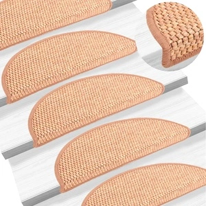 Самозалепващи стелки за стълби 15 бр 56x17x3 см сизал