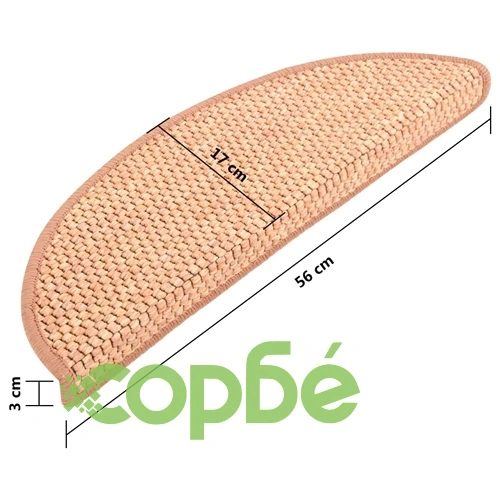 Самозалепващи стелки за стълби 15 бр 56x17x3 см сизал ➤ топ цена ➤ sorbe.bg