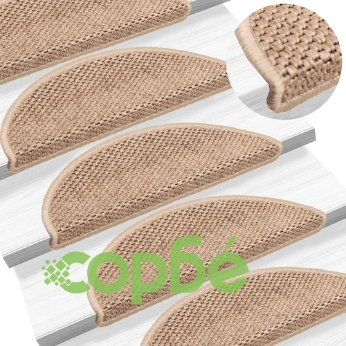 Самозалепващи стелки за стълби вид сизал 15бр 56x17x3см пясъчни ➤ топ цена ➤ sorbe.bg