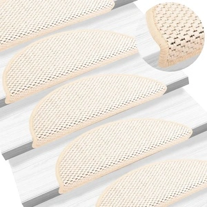 Самозалепващи стелки за стълби сизал 15 бр 56x17x3 см бербер