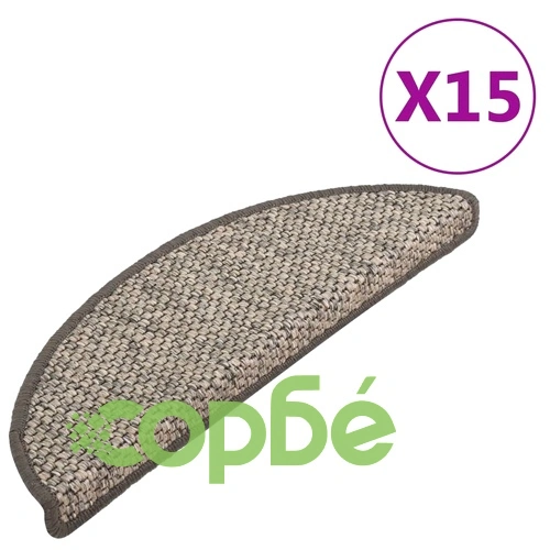 Стелки за стълби сизалена визия 15 бр 65x21x4 см кафяво-бежови ➤ топ цена ➤ sorbe.bg