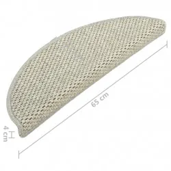 Самозалепващи стелки за стълби вид сизал 15 бр 65x21x4 см сиви