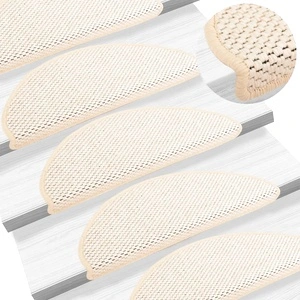 Самозалепващи стелки за стълби сизал 15 бр 65x21x4 см бербер