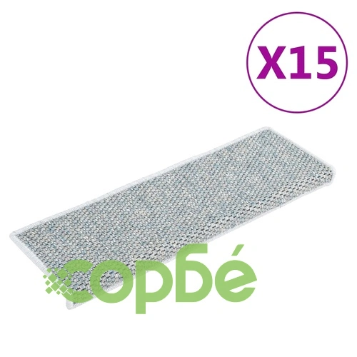 Самозалепващи стелки за стълби вид сизал 15 бр 65x21x4 см сини ➤ топ цена ➤ sorbe.bg