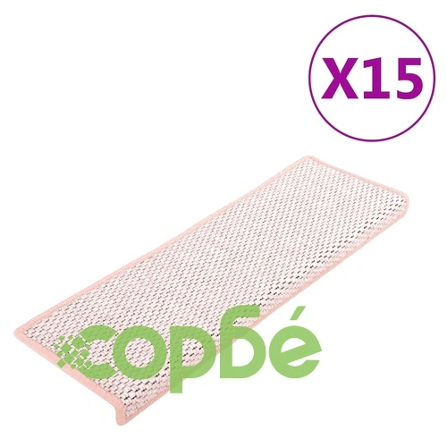 Самозалепващи стелки за стълби сизал 15 бр 65x21x4 см розово ➤ топ цена ➤ sorbe.bg