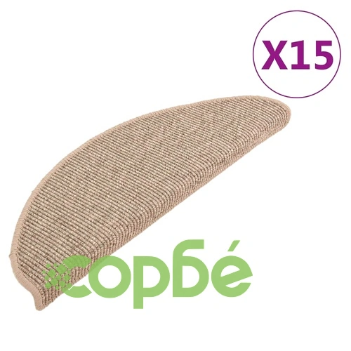 Изтривалки за стълби, 15 бр., 65x21x4 см, тъмнобежови, полукръгли, големи ➤ топ цена ➤ sorbe.bg