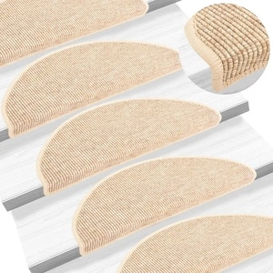 Изтривалки за стълби, 15 бр., 65x21x4 см, светлобежови, полукръгли, големи