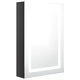 LED шкаф с огледало за баня, сияйно черно, 50x13x70 см